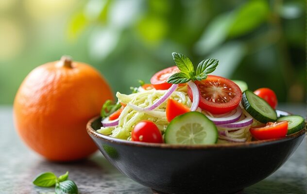 Грейпфрут и овощной салат