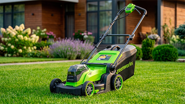 Greenworks GD24X2LM411. Фото: Павел Громов / Нейросеть