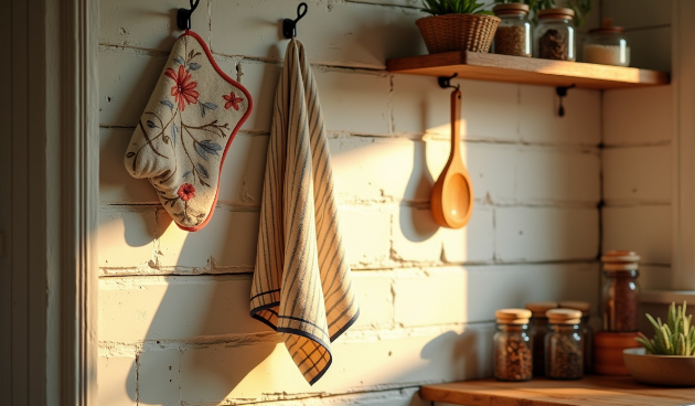Набор кухонных полотенец и прихваток
