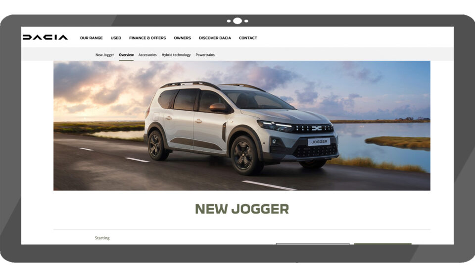 Скриншот сайта Dacia Jogger