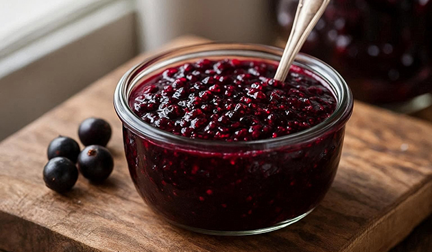 Черная смородина, протертая с сахаром