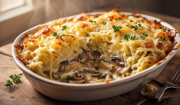 Картофельная запеканка с грибами