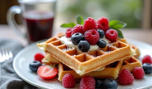 Творожные вафли с кремом из рикотты