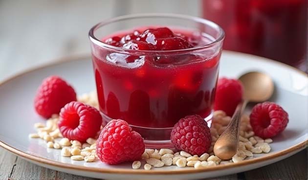 Малиновое варенье с овсяными хлопьями