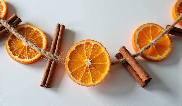 Из сушеных апельсинов и палочек корицы