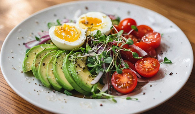 Салат из авокадо с яйцом