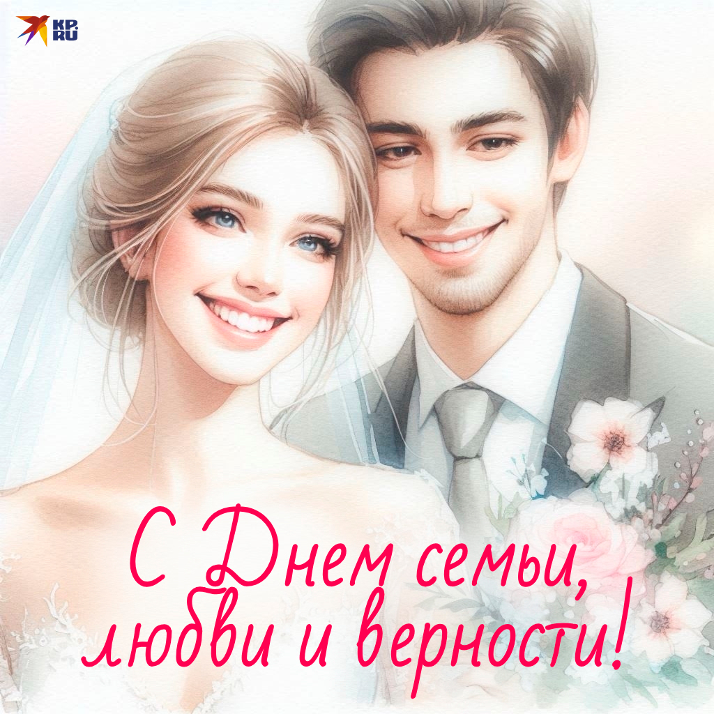 Красивые открытки на День семьи, любви и верности с поздравлениями