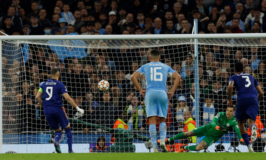 Карима Бензем дважды забил в полуфинале Лиги чемпионов в ворота «МанСити». Фото: Reuters