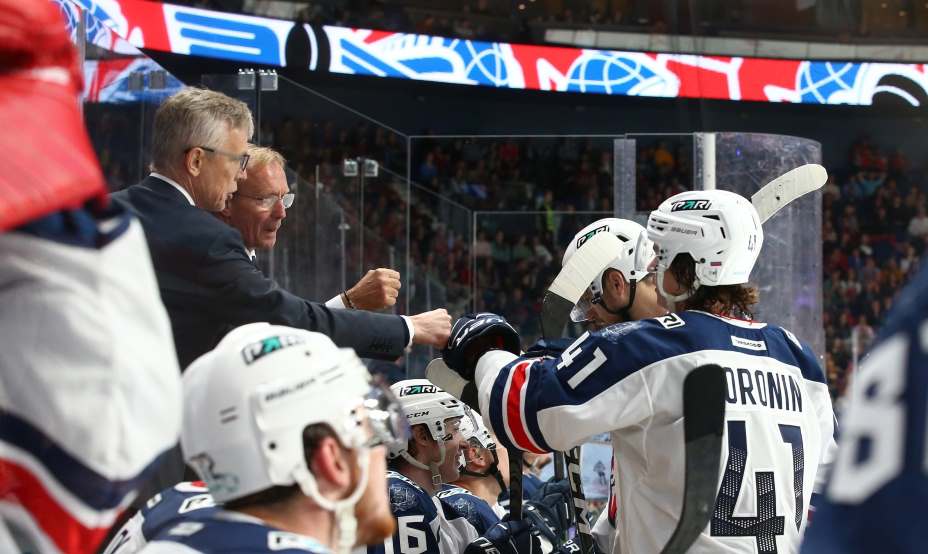 «Торпедо» НН празднует заброшенную шайбу. Фото: Соцсети ХК «Торпедо» НН 